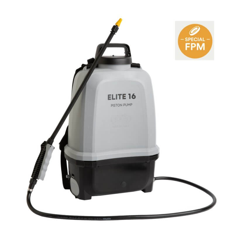 Elite sprayer professionale 16 litri con pompa a pistone, guarnizioni FPM, lancia nylon