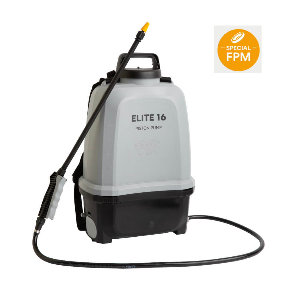 Elite sprayer professionale 16 litri con pompa a pistone, guarnizioni FPM, lancia nylon